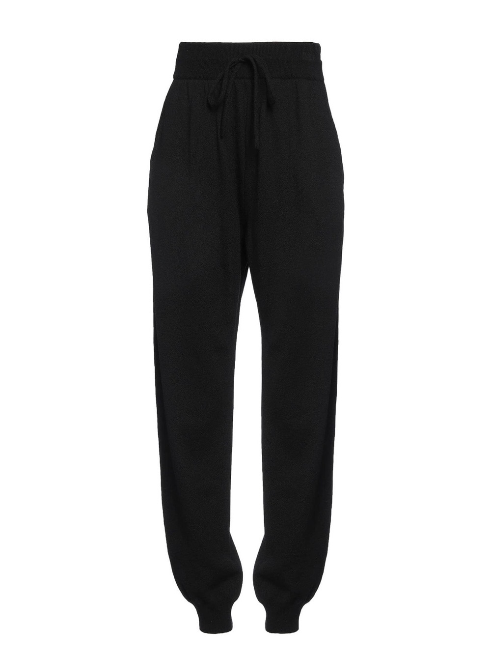 $754 ALBERTA FERRETTI BLACK KNITTED TAPERED TROUSERS PANTS SIZE 6